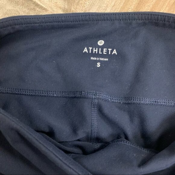 Athleta Leggings Women's Size Small Navy Blue Elation Crop Tight High Rise Yoga - Picture 8 of 8